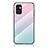 Silicone Frame Mirror Rainbow Gradient Case Cover LS1 for Samsung Galaxy F23 5G Cyan