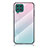 Silicone Frame Mirror Rainbow Gradient Case Cover LS1 for Samsung Galaxy F62 5G Cyan