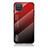 Silicone Frame Mirror Rainbow Gradient Case Cover LS1 for Samsung Galaxy M12 Red