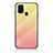 Silicone Frame Mirror Rainbow Gradient Case Cover LS1 for Samsung Galaxy M21s Yellow