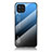 Silicone Frame Mirror Rainbow Gradient Case Cover LS1 for Samsung Galaxy M32 4G Blue