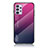 Silicone Frame Mirror Rainbow Gradient Case Cover LS1 for Samsung Galaxy M32 5G Hot Pink
