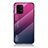 Silicone Frame Mirror Rainbow Gradient Case Cover LS1 for Samsung Galaxy M80S Hot Pink