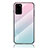 Silicone Frame Mirror Rainbow Gradient Case Cover LS1 for Samsung Galaxy S20 Plus Cyan