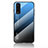 Silicone Frame Mirror Rainbow Gradient Case Cover LS1 for Vivo iQOO U1 Blue
