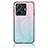 Silicone Frame Mirror Rainbow Gradient Case Cover LS1 for Vivo iQOO Z6 Pro 5G Cyan