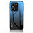 Silicone Frame Mirror Rainbow Gradient Case Cover LS1 for Vivo V25e Blue