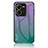 Silicone Frame Mirror Rainbow Gradient Case Cover LS1 for Vivo V25e Mixed