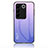 Silicone Frame Mirror Rainbow Gradient Case Cover LS1 for Vivo V27 5G Clove Purple