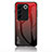 Silicone Frame Mirror Rainbow Gradient Case Cover LS1 for Vivo V27 Pro 5G Red