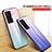 Silicone Frame Mirror Rainbow Gradient Case Cover LS1 for Vivo X70 Pro 5G