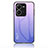 Silicone Frame Mirror Rainbow Gradient Case Cover LS1 for Vivo X80 Lite 5G Clove Purple