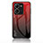 Silicone Frame Mirror Rainbow Gradient Case Cover LS1 for Vivo X80 Lite 5G Red