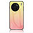 Silicone Frame Mirror Rainbow Gradient Case Cover LS1 for Vivo X90 5G Yellow