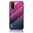 Silicone Frame Mirror Rainbow Gradient Case Cover LS1 for Vivo Y20 Hot Pink