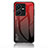 Silicone Frame Mirror Rainbow Gradient Case Cover LS1 for Vivo Y22 Red