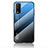 Silicone Frame Mirror Rainbow Gradient Case Cover LS1 for Vivo Y30 Blue