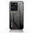 Silicone Frame Mirror Rainbow Gradient Case Cover LS1 for Vivo Y35 4G Dark Gray