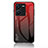 Silicone Frame Mirror Rainbow Gradient Case Cover LS1 for Vivo Y35 4G Red