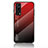 Silicone Frame Mirror Rainbow Gradient Case Cover LS1 for Vivo Y72 5G Red