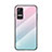 Silicone Frame Mirror Rainbow Gradient Case Cover LS1 for Xiaomi Civi 1S 5G Cyan