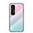 Silicone Frame Mirror Rainbow Gradient Case Cover LS1 for Xiaomi Mi 10S 5G Cyan