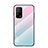 Silicone Frame Mirror Rainbow Gradient Case Cover LS1 for Xiaomi Mi 10T Pro 5G Cyan