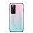 Silicone Frame Mirror Rainbow Gradient Case Cover LS1 for Xiaomi Mi 12T 5G Cyan