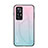 Silicone Frame Mirror Rainbow Gradient Case Cover LS1 for Xiaomi Mi 12T Pro 5G Cyan