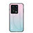 Silicone Frame Mirror Rainbow Gradient Case Cover LS1 for Xiaomi Mi 13 5G Cyan