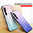 Silicone Frame Mirror Rainbow Gradient Case Cover LS1 for Xiaomi Mi Note 10 Lite