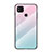 Silicone Frame Mirror Rainbow Gradient Case Cover LS1 for Xiaomi POCO C3 Cyan