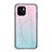 Silicone Frame Mirror Rainbow Gradient Case Cover LS1 for Xiaomi Poco C50 Cyan