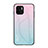 Silicone Frame Mirror Rainbow Gradient Case Cover LS1 for Xiaomi Poco C51 Cyan