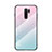 Silicone Frame Mirror Rainbow Gradient Case Cover LS1 for Xiaomi Poco M2 Cyan