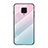 Silicone Frame Mirror Rainbow Gradient Case Cover LS1 for Xiaomi Poco M2 Pro Cyan