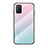 Silicone Frame Mirror Rainbow Gradient Case Cover LS1 for Xiaomi Poco M3 Cyan