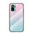 Silicone Frame Mirror Rainbow Gradient Case Cover LS1 for Xiaomi Poco M5S Cyan