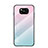 Silicone Frame Mirror Rainbow Gradient Case Cover LS1 for Xiaomi Poco X3 NFC Cyan