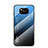 Silicone Frame Mirror Rainbow Gradient Case Cover LS1 for Xiaomi Poco X3 Pro Blue