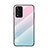 Silicone Frame Mirror Rainbow Gradient Case Cover LS1 for Xiaomi Poco X4 NFC Cyan