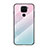 Silicone Frame Mirror Rainbow Gradient Case Cover LS1 for Xiaomi Redmi 10X 4G Cyan