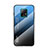 Silicone Frame Mirror Rainbow Gradient Case Cover LS1 for Xiaomi Redmi 10X 5G Blue