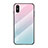 Silicone Frame Mirror Rainbow Gradient Case Cover LS1 for Xiaomi Redmi 9A Cyan