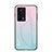 Silicone Frame Mirror Rainbow Gradient Case Cover LS1 for Xiaomi Redmi K60 5G Cyan