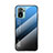 Silicone Frame Mirror Rainbow Gradient Case Cover LS1 for Xiaomi Redmi Note 10 4G Blue
