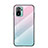 Silicone Frame Mirror Rainbow Gradient Case Cover LS1 for Xiaomi Redmi Note 10 4G Cyan