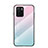 Silicone Frame Mirror Rainbow Gradient Case Cover LS1 for Xiaomi Redmi Note 10 Pro 5G Cyan