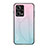 Silicone Frame Mirror Rainbow Gradient Case Cover LS1 for Xiaomi Redmi Note 12 Pro 5G Cyan