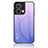 Silicone Frame Mirror Rainbow Gradient Case Cover LS1 for Xiaomi Redmi Note 13 5G Clove Purple